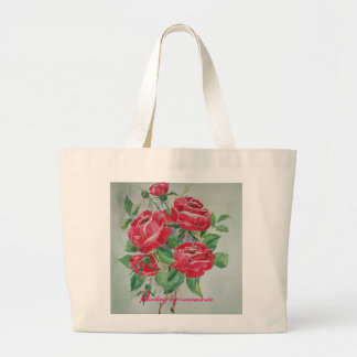 Bolsa Tote Grande Saco com rosas vermelhas