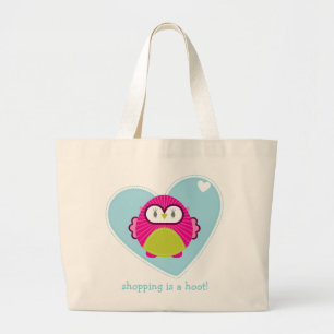 Bolsa Tote Grande SACO: coruja - galinha