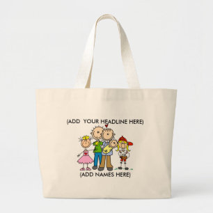Bolsa Tote Grande Saco customizável da família uma da vara