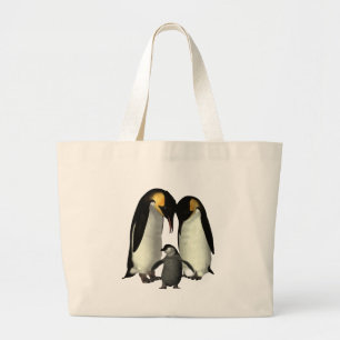 Bolsa Tote Grande Saco da família do pinguim