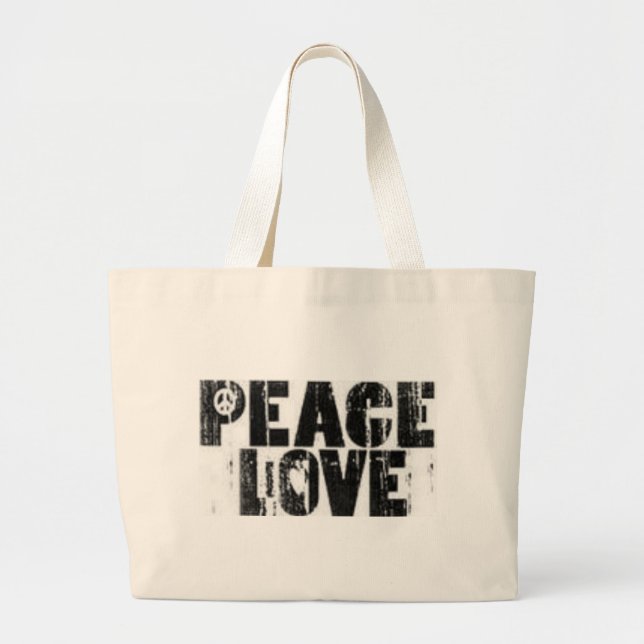 Bolsa Tote Grande saco da paz & do amor (Frente)