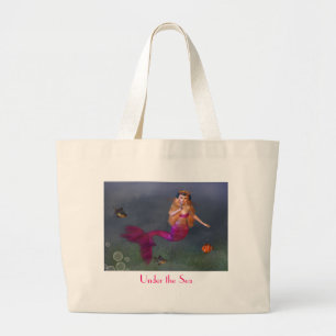 Bolsa Tote Grande Saco da sereia do rosa quente