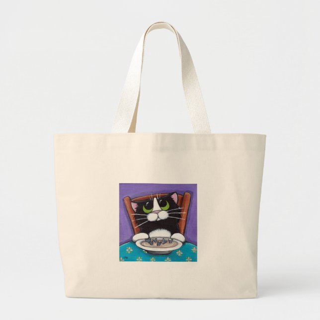 Bolsa Tote Grande Saco da sopa da cauda dos peixes (Frente)