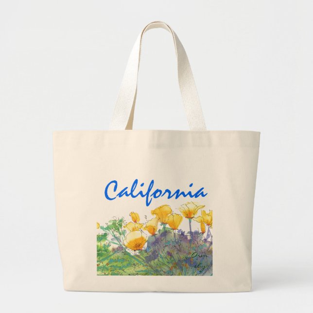 Bolsa Tote Grande Saco das papoilas (Frente)