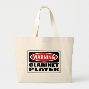 Bolsa Tote Grande Saco de advertência do JOGADOR do CLARINETE