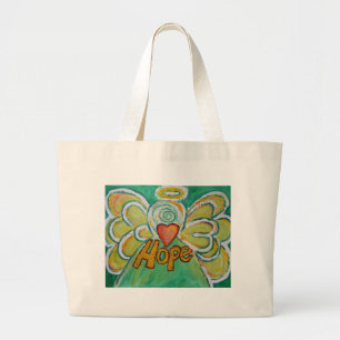 Bolsa Tote Grande Saco de Arte do Anjo Esperança