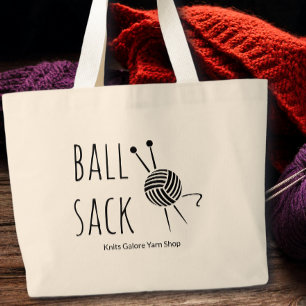 Bolsa Tote Grande Saco de Bola de Amantes de Tricô Divertido
