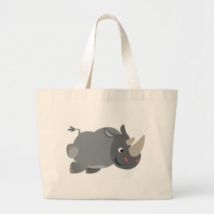Bolsa Tote Grande Saco de carregamento do rinoceronte dos desenhos