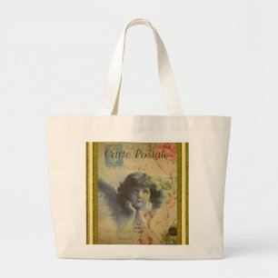 Bolsa Tote Grande Saco de Cartão Postal Francês