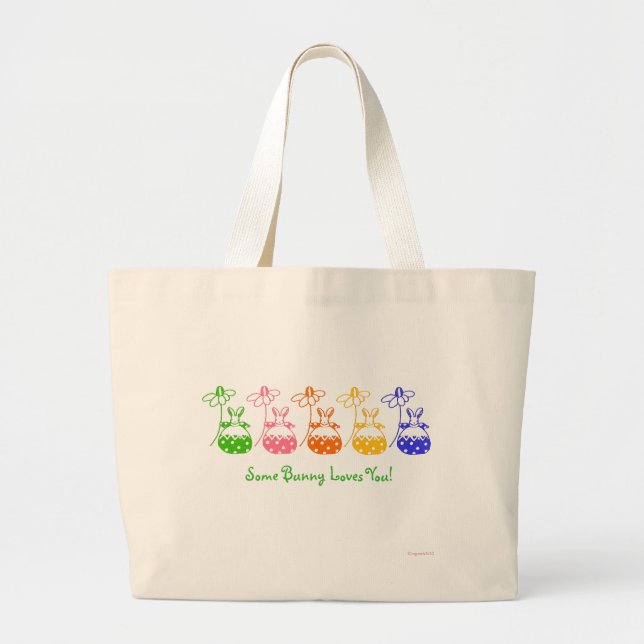 Bolsa Tote Grande saco de coelhinho de margarida (Frente)
