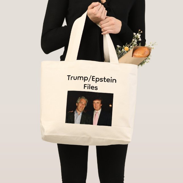 Bolsa Tote Grande Saco de Compras Arquivos Trump/Epstein (Frente (produto))