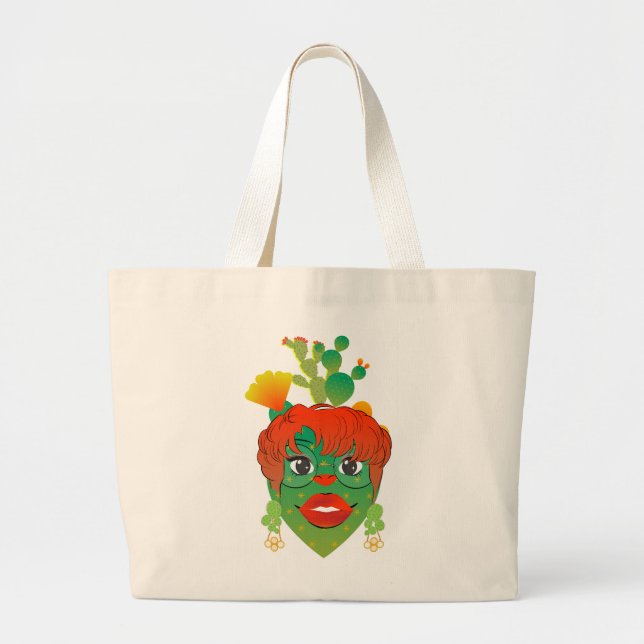 Bolsa Tote Grande Saco de compras Cacti (Frente)