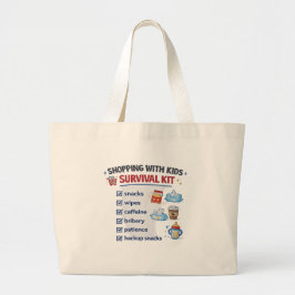 Bolsa Tote Grande Saco de Compras com Kit de Sobrevivência para Cria