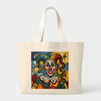 Bolsa Tote Grande Saco de compras com um retrato de palhaço no estil