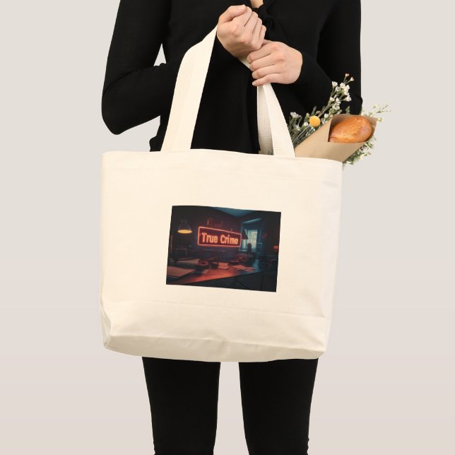 Bolsa Tote Grande Saco de Compras de Crime Real (Frente (produto))