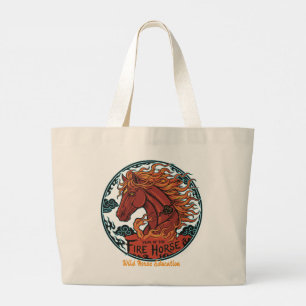 Bolsa Tote Grande Saco de Compras do Ano do Cavalo de Fogo