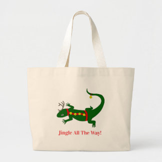 Bolsa Tote Grande Saco de Compras do Lagarto de Natal