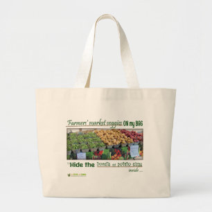 Bolsa Tote Grande Saco de compras do mercado dos fazendeiros (comida
