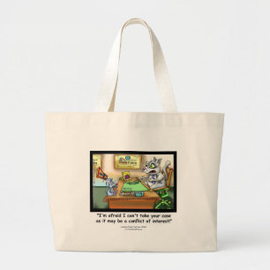 Bolsa Tote Grande Saco de Compras Gato Engraçado & Advogado