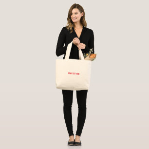 Bolsa Tote Grande Saco de Compras Jumbo com Nome Impresso Aqui