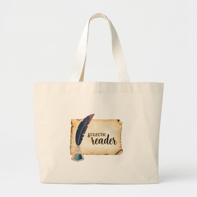 Bolsa Tote Grande Saco de Compras para Leitores Ecléticos (Frente)