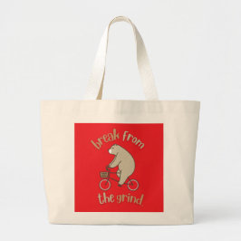 Bolsa Tote Grande Saco de Compras Urso de Bicicleta