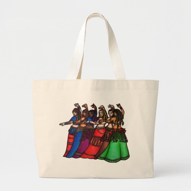 Bolsa Tote Grande Saco de dança de ventre Tribal Line (Frente)