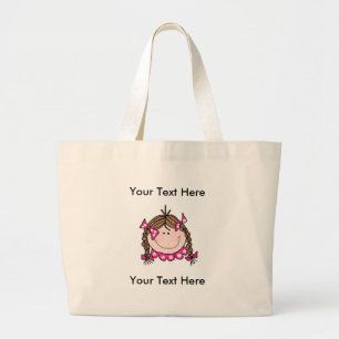 Bolsa Tote Grande Saco de Darla da cara da menina