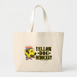 Bolsa Tote Grande Saco de Democrata do cão amarelo