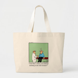 Bolsa Tote Grande Saco de desenho animado engraçado
