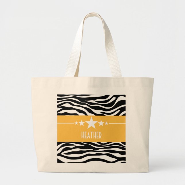 Bolsa Tote Grande Saco de Ferramenta Zebra Estrela-Assustadora Amare (Frente)