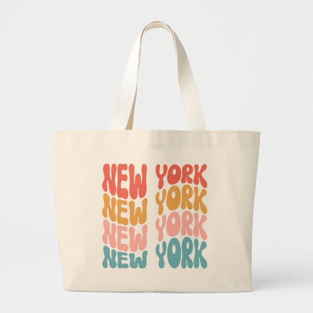 Bolsa Tote Grande Saco de ferramentas do estilo retrô de Nova York (Frente)