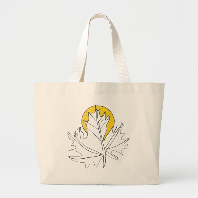 Bolsa Tote Grande Saco de Folha de Carvalho (Frente)