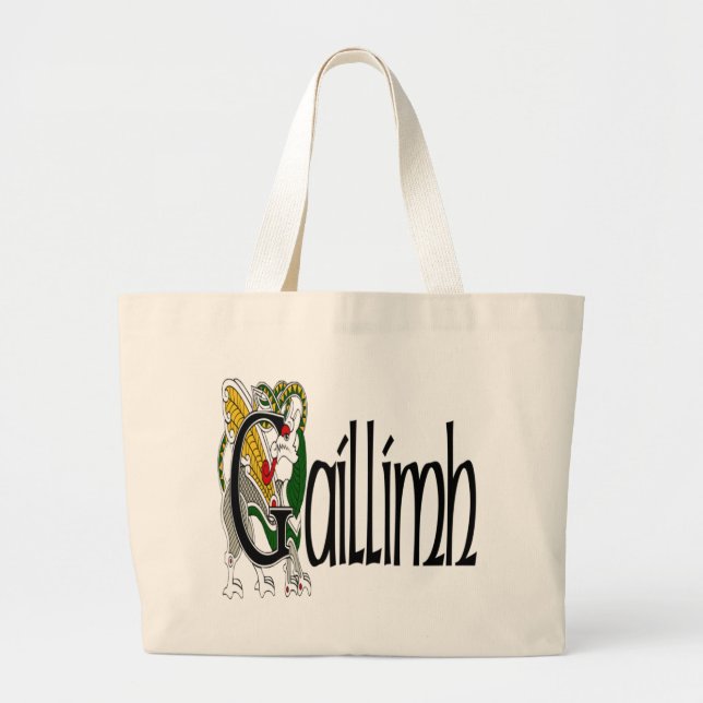 Bolsa Tote Grande Saco de Galway (gaélico) (Frente)