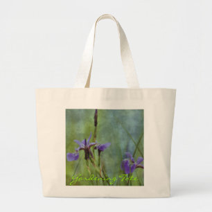 Bolsa Tote Grande Saco de jardinagem floral impressionista da íris