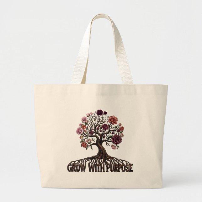 Bolsa Tote Grande Saco de Lona Botânica (Frente)