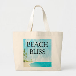 Bolsa Tote Grande Saco de Lona Cena do Oceano Costeiro Beach Bliss