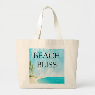 Bolsa Tote Grande Saco de Lona Cena do Oceano Costeiro Beach Bliss