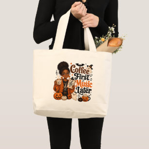 Bolsa Tote Grande Saco de Lona com Citação de Professor de Música de