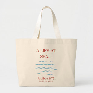 Bolsa Tote Grande Saco de Lona da Costa de Antibes - Resort de Luxo