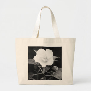 Bolsa Tote Grande Saco de Lona Jumbo Malva Rosa Preto e Branco