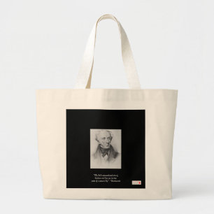 Bolsa Tote Grande Saco de lona orgânica com citação de Wordsworth "P