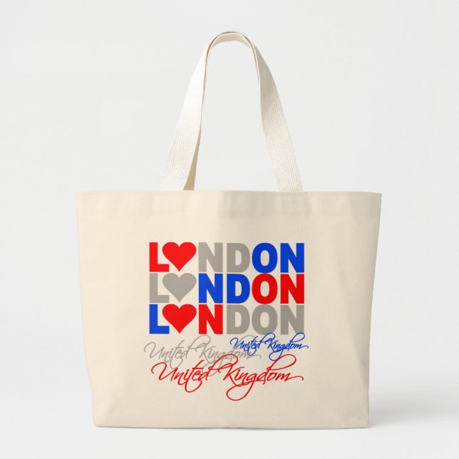 Bolsa Tote Grande Saco de Londres - escolha estilo e cor (Frente)