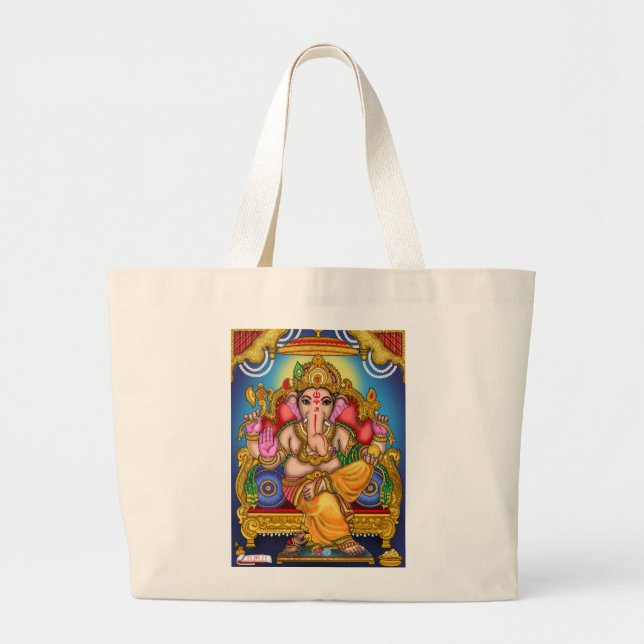 Bolsa Tote Grande Saco de Lord Ganesha (Frente)