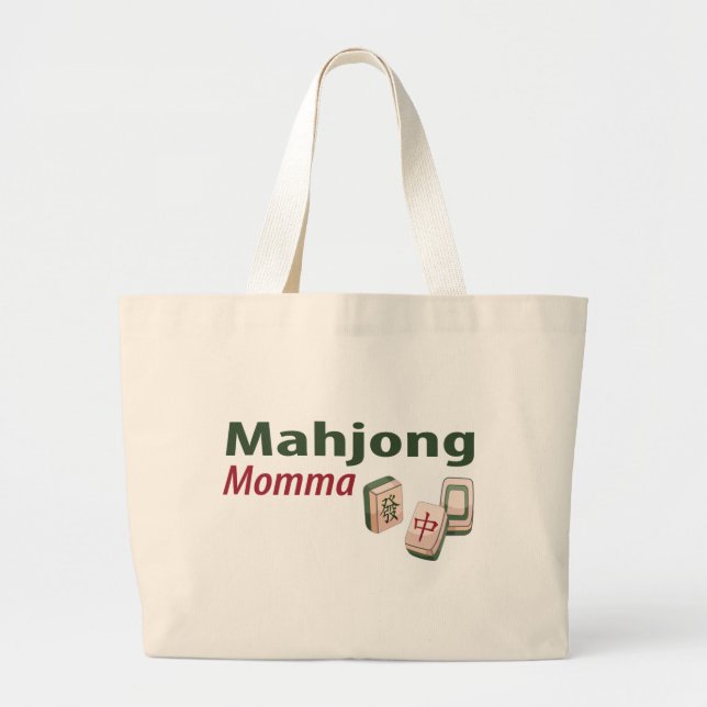 Bolsa Tote Grande Saco de Mahjong Momma (Frente)