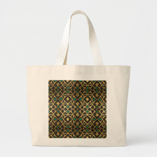 Bolsa Tote Grande Saco de mão Árabe Creme Dourado