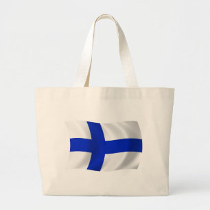 Bolsa Tote Grande Saco de mão com a bandeira da Finlândia