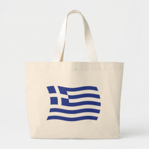 Bolsa Tote Grande Saco de mão com a bandeira da Grécia