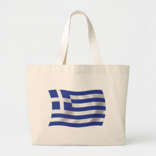 Bolsa Tote Grande Saco de mão com a bandeira da Grécia