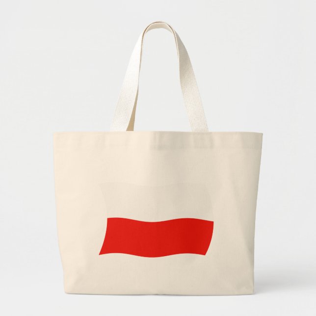 Bolsa Tote Grande Saco de mão com a bandeira da Polônia (Frente)